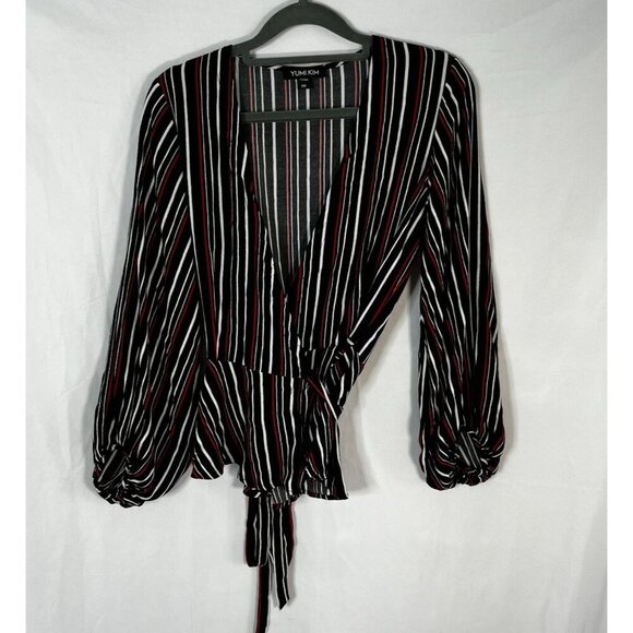 Yumi Kim Anthropologie Stunner Stripe Posh LIfe Wrap Blouse Striped Size XS‎ - Picture 2 of 10